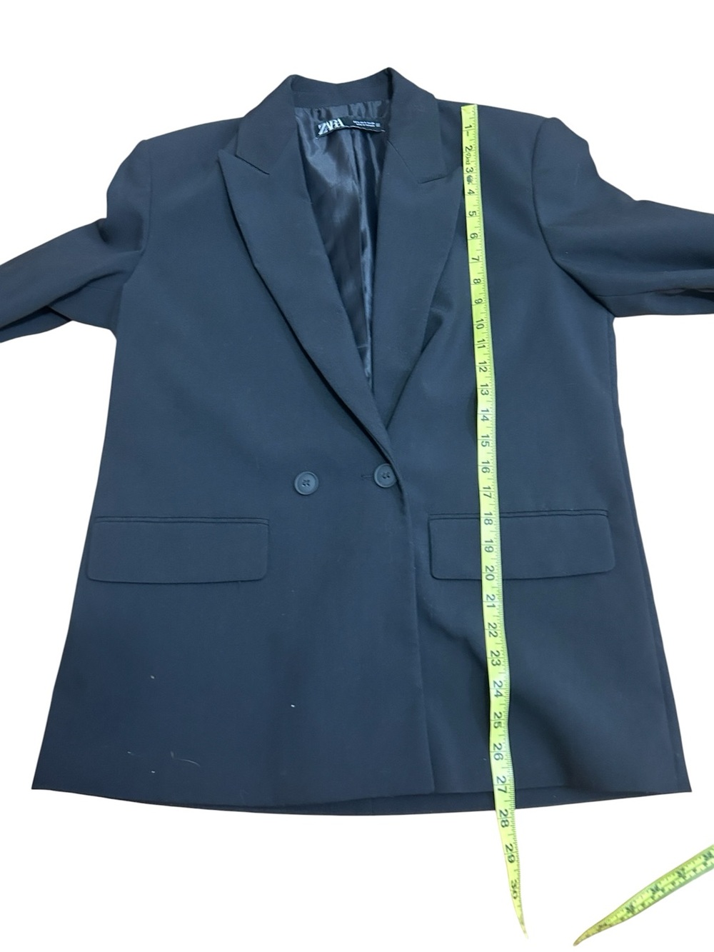 ZARA Loose Fit Oversized Double Breasted Black Blazer women’s small, academia - Picture 9 of 9